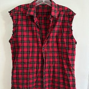 Diesel Cut-Off Plaid Shirt